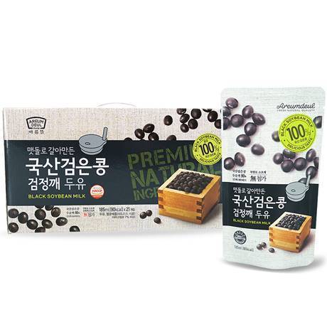 맷돌로 갈아 만든 검은콩 검정깨 두유(84입)  185ml 84팩