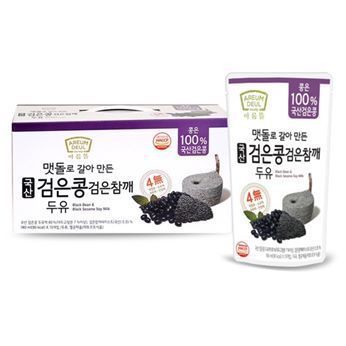 아름뜰 맷돌로 갈만든 국산 검은콩 검은참깨두유 45팩  (착향료 소포제 유화제 안정제 無첨