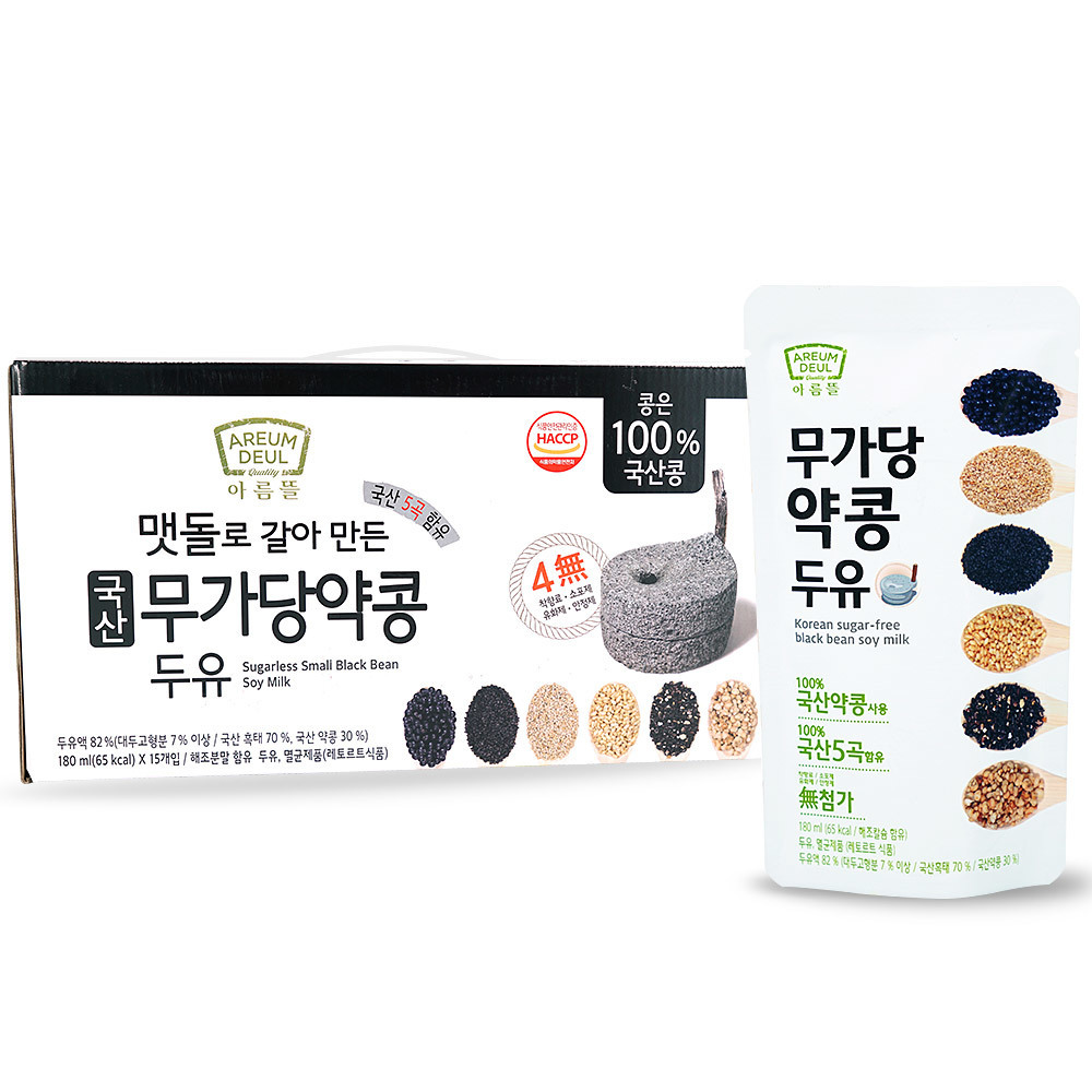 [아름뜰]100% 국산 무가당 약콩 두유 45팩  (착향료 소포제 유화제 안정제 無첨가)