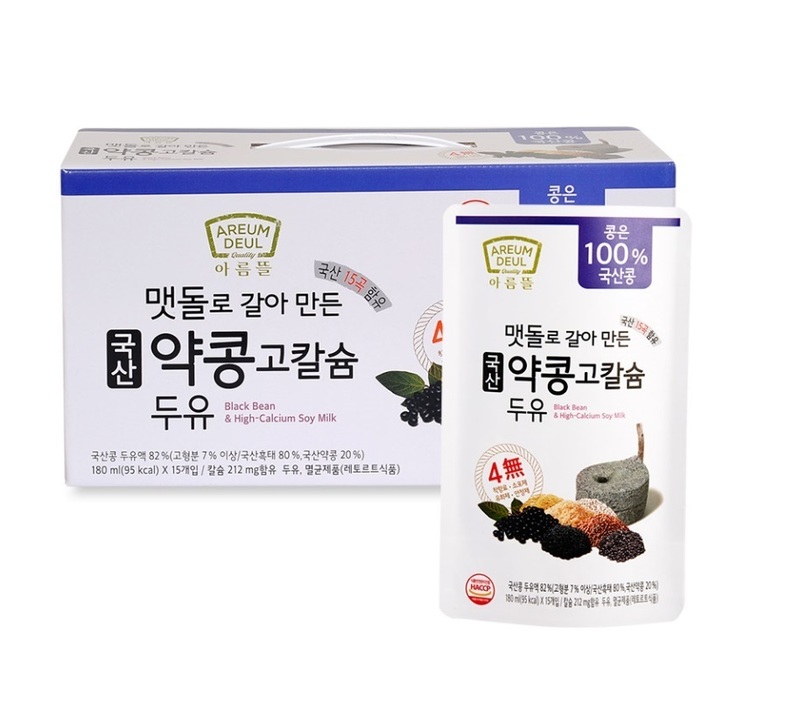 100% 국산 약콩 고칼슘 두유 45팩  착향료 소포제 유화제 안정제 無첨가
