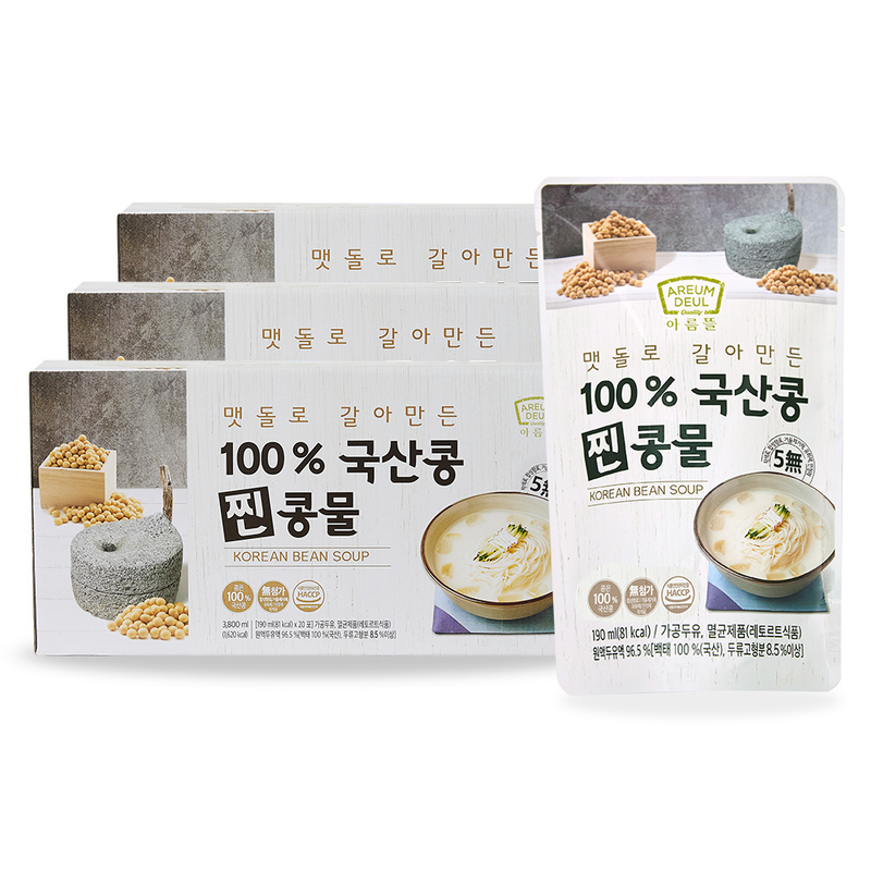 [아름뜰] 맷돌로 갈아만든 100% 국산콩 찐콩물 60팩
