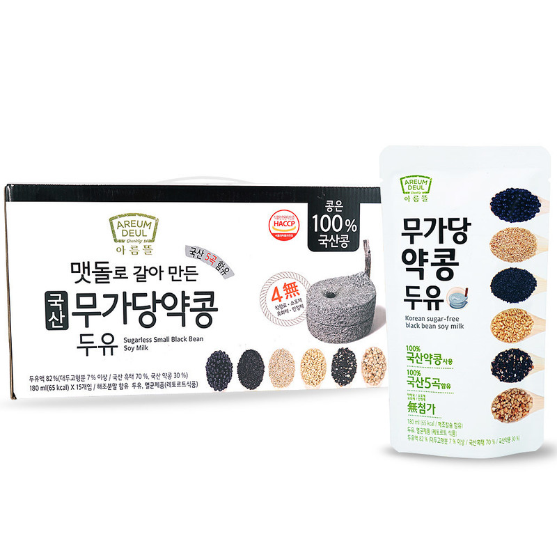 [아름뜰]100% 국산 무가당 약콩 두유 45팩  (착향료 소포제 유화제 안정제 無첨가)